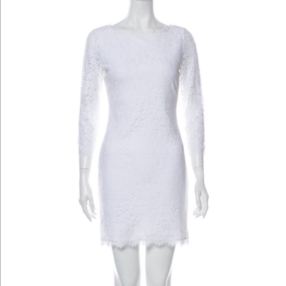 Diane Von Furstenberg Lace Pattern Mini Dress